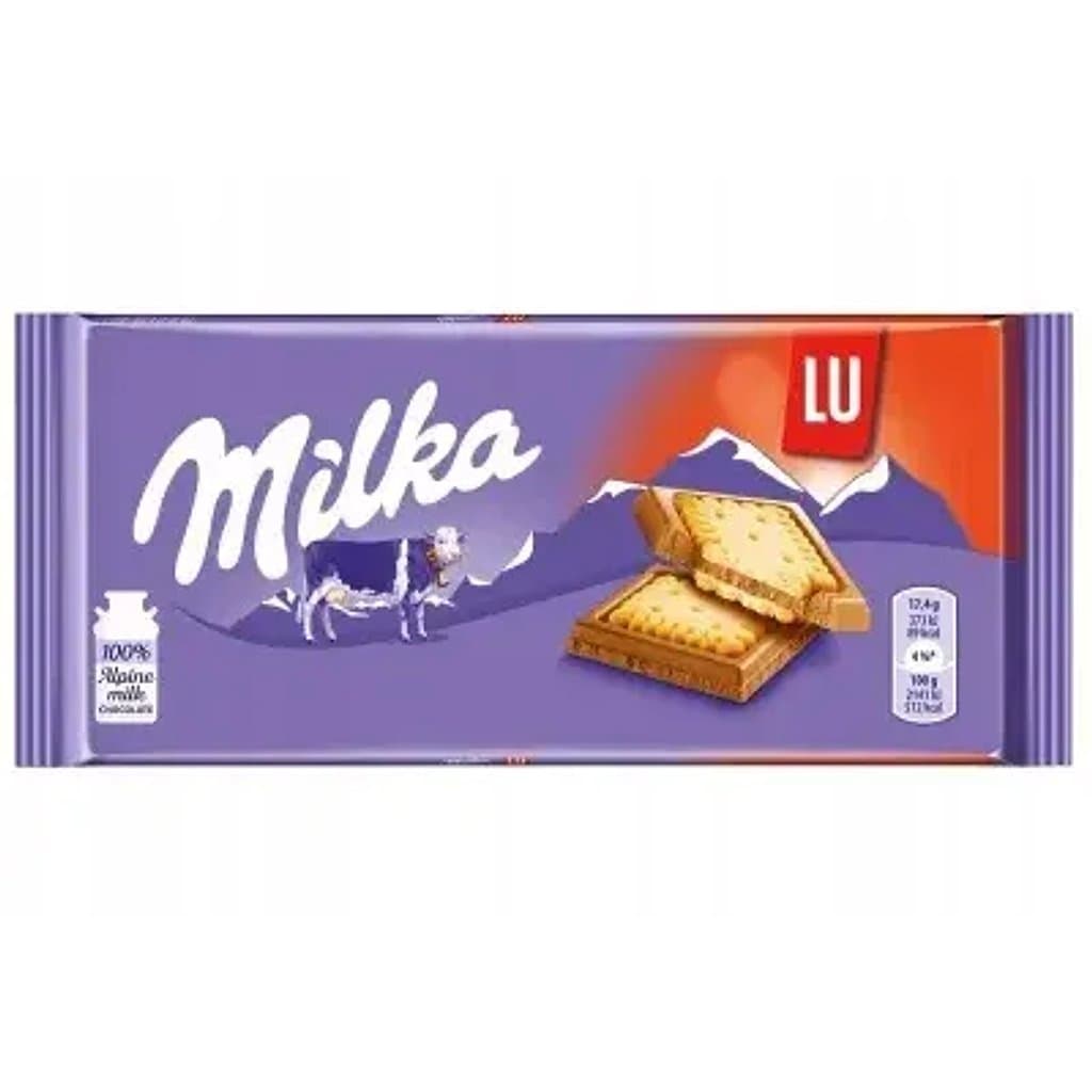 Молочный шоколад с печеньем Milka LU, 87 гр.