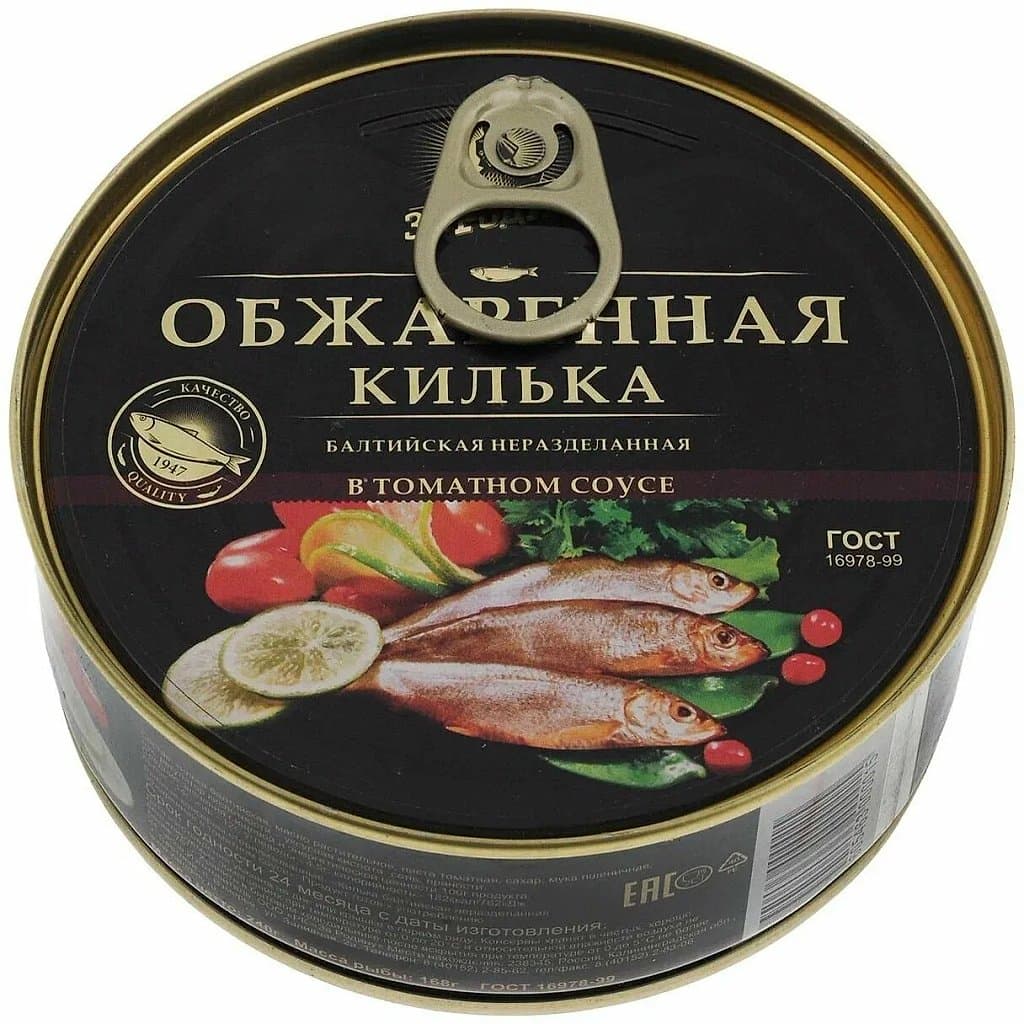 Килька в/том соусе обжар. Балтийский За-Родину ж/б 240г
