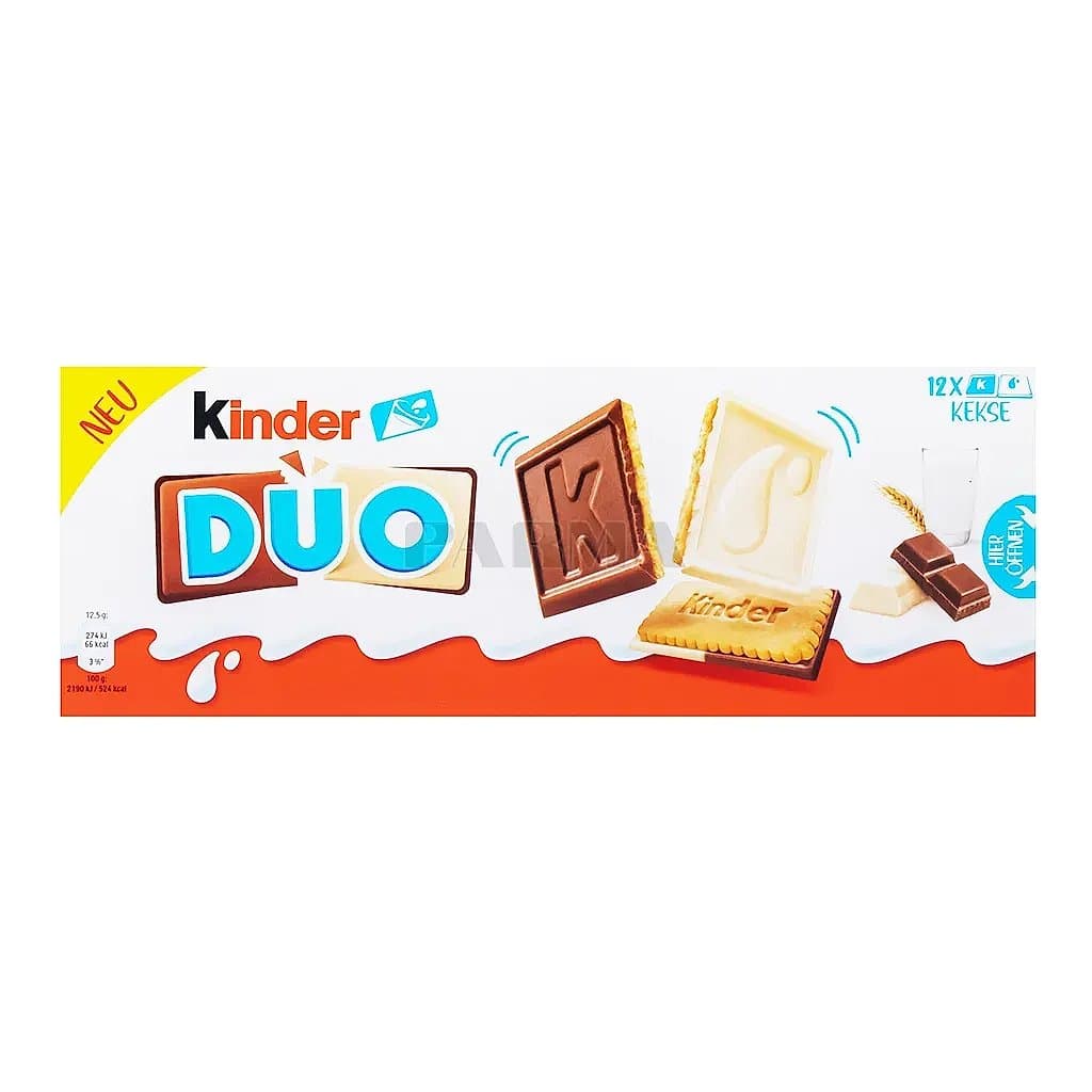 Печенье с молочным и белым шоколадом Kinder Duo, 150гр