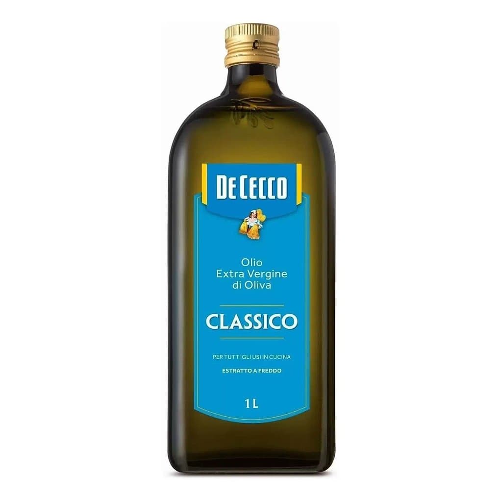 Масло оливковое нерафинированное высшего качества холодного отжима Extra Vergine De Cecco, классическое , 1л