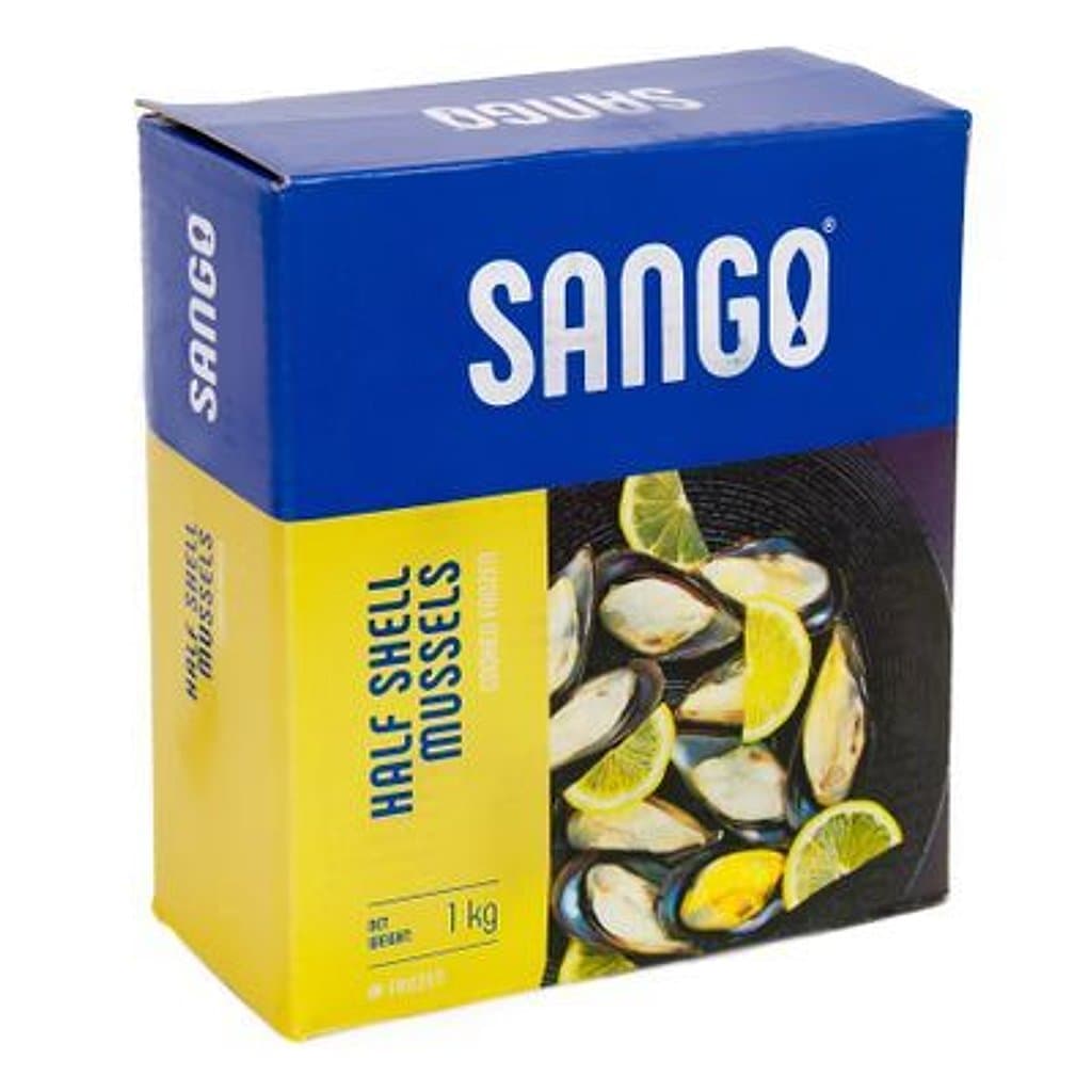 Мидии в половинке ракушки в/м 30/40 SANGO 1 кг