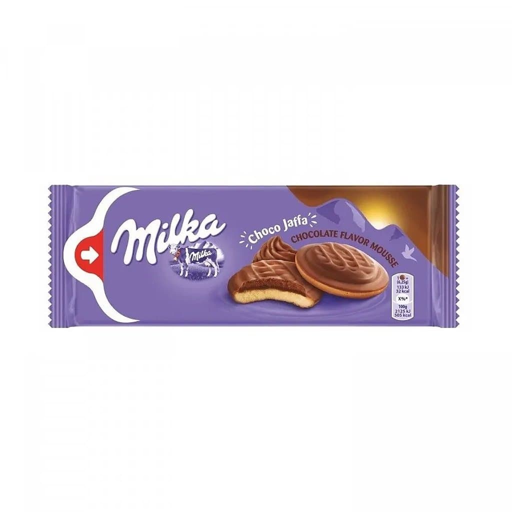 Бисквитное печенье Milka choco Jaffa chocolate flavor mousse, 128 г.