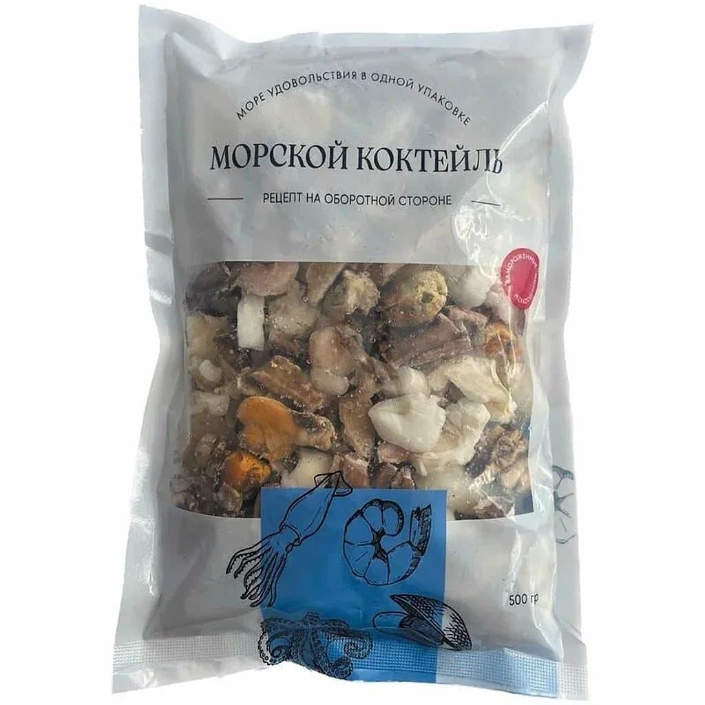 Морской коктейль с гребешком, 500 гр
