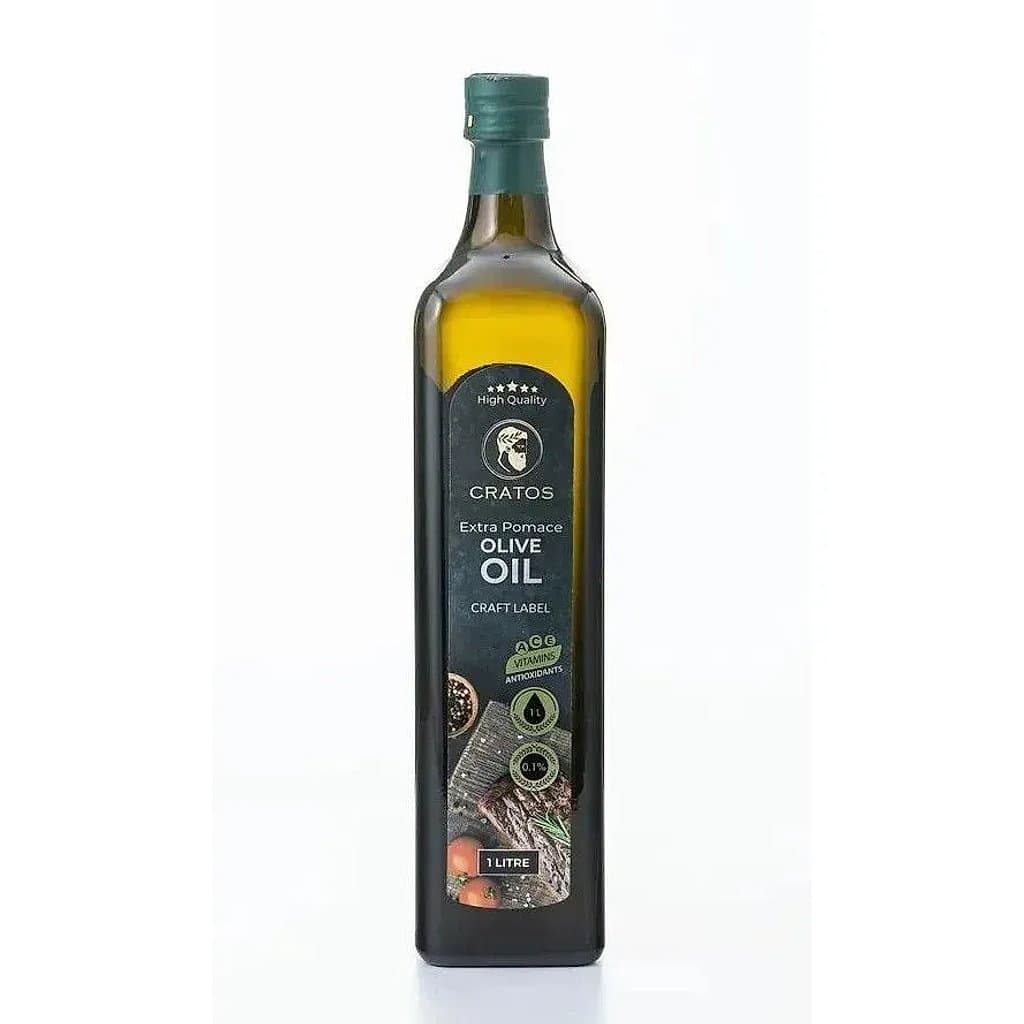 Оливковое масло CRATOS EXTRA POMACE,Craft label ,рафинированная, холодного отжима, 1л