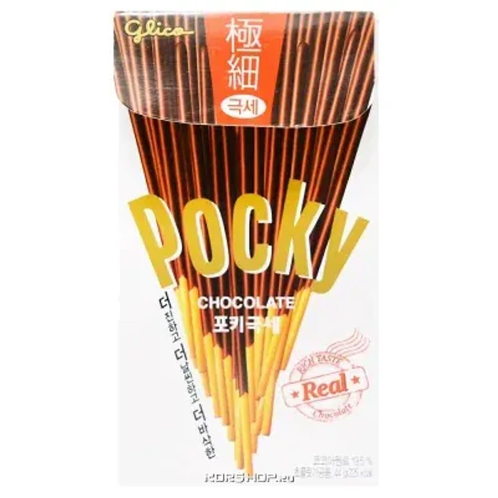 Бисквитные супертонкие палочки Pocky Chocolate, 44 г.