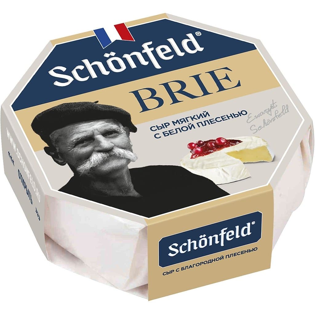 Schonfeld Сыр мягкий с белой плесенью Brie 45 %, 125 г.