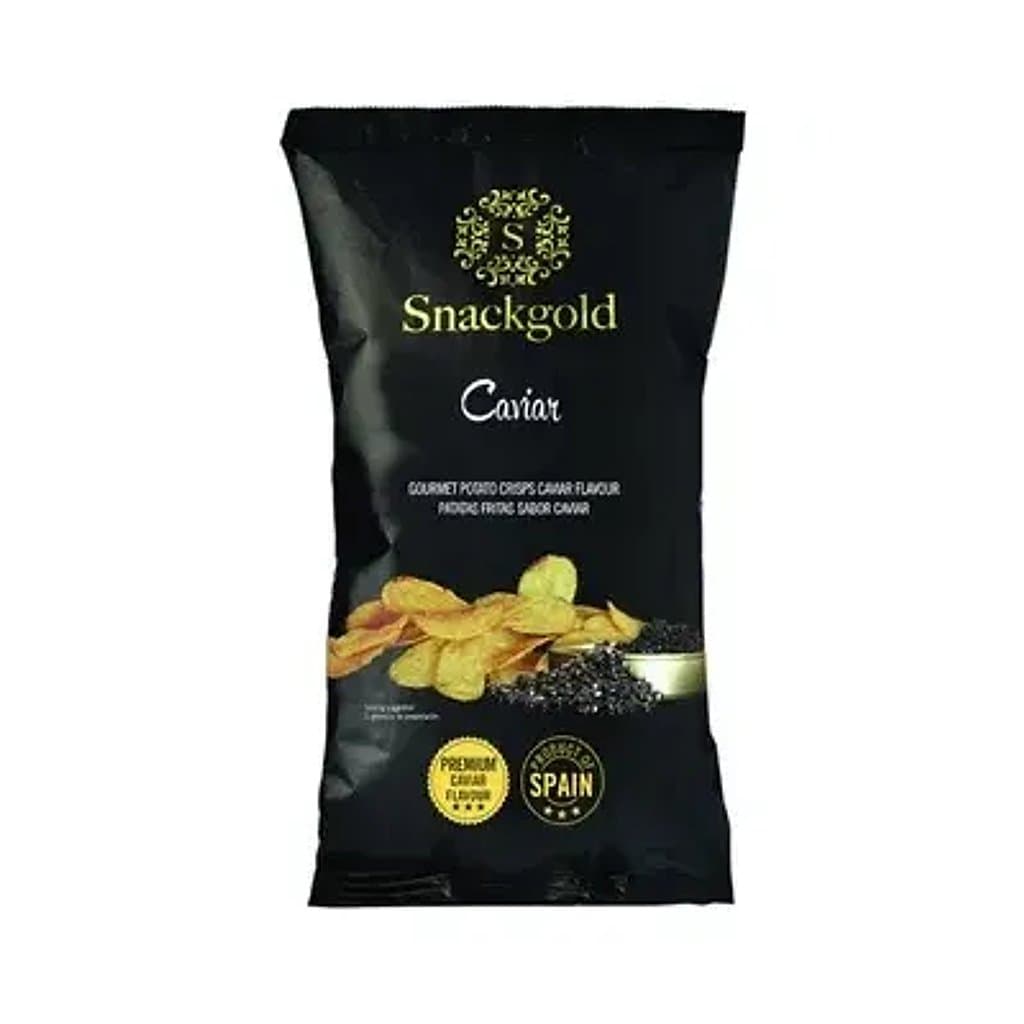 Snackgold Чипсы из натурального картофеля со вкусом черной икры, 125 г.