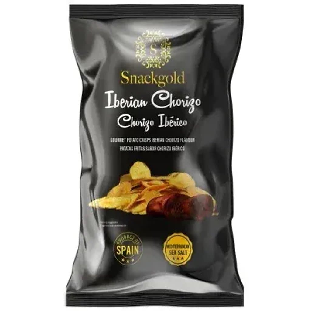 Snackgold Чипсы из натурального картофеля со вкусом Чоризо Иберико, 125 г.