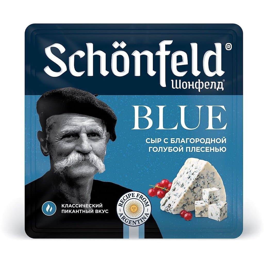 Сыр мягкий Schonfeld Blue с голубой плесенью 54%, 100 г.