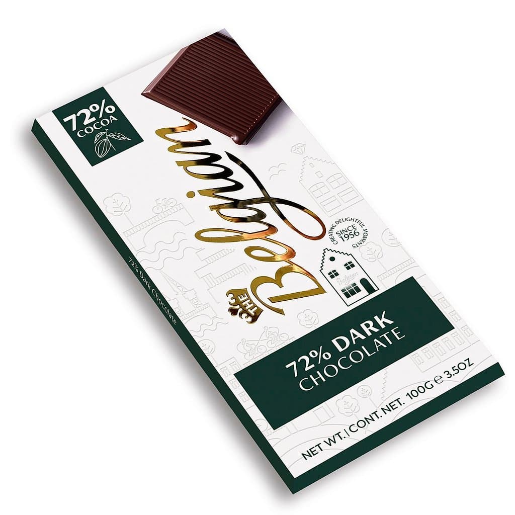Тёмного шоколад The Belgian dark chocolate 72%, 100 г.